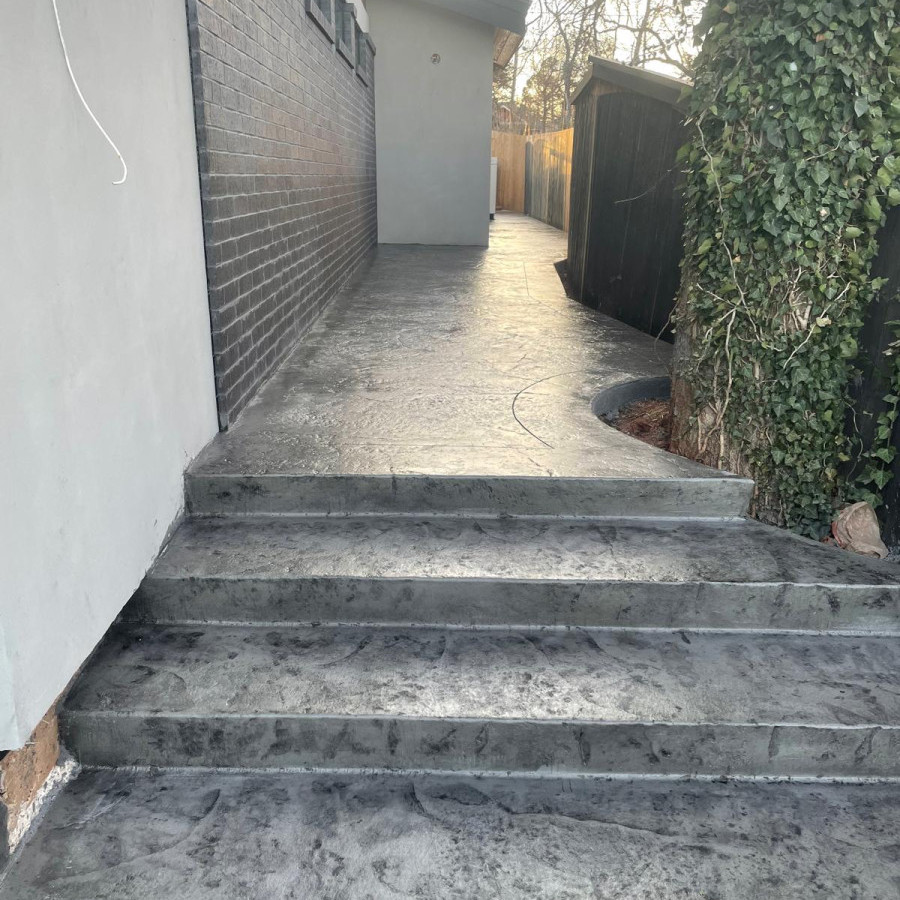 Sidewalk Stamp finish with steps